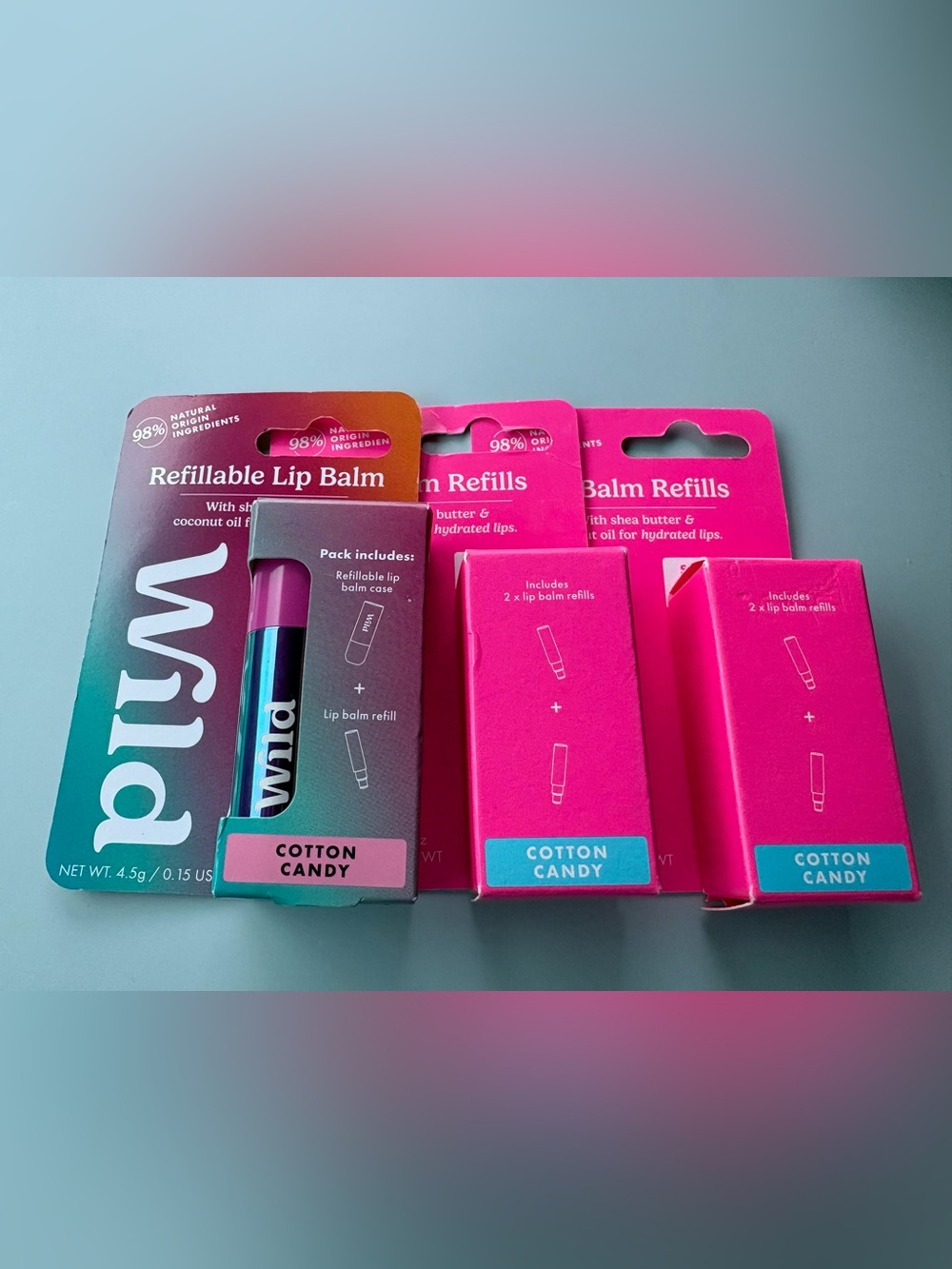 Wild Refillable Lip Balm - Cotton Candy W/Refill Packs